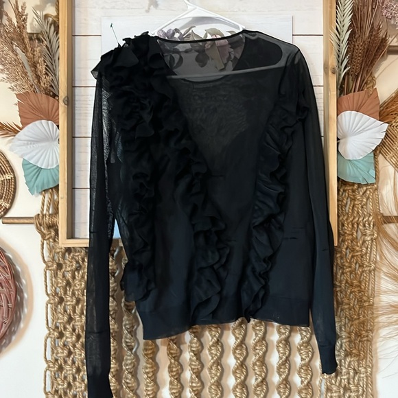 SoldddUlla Johnson Theodora pullover top in Noir small - Picture 3 of 8